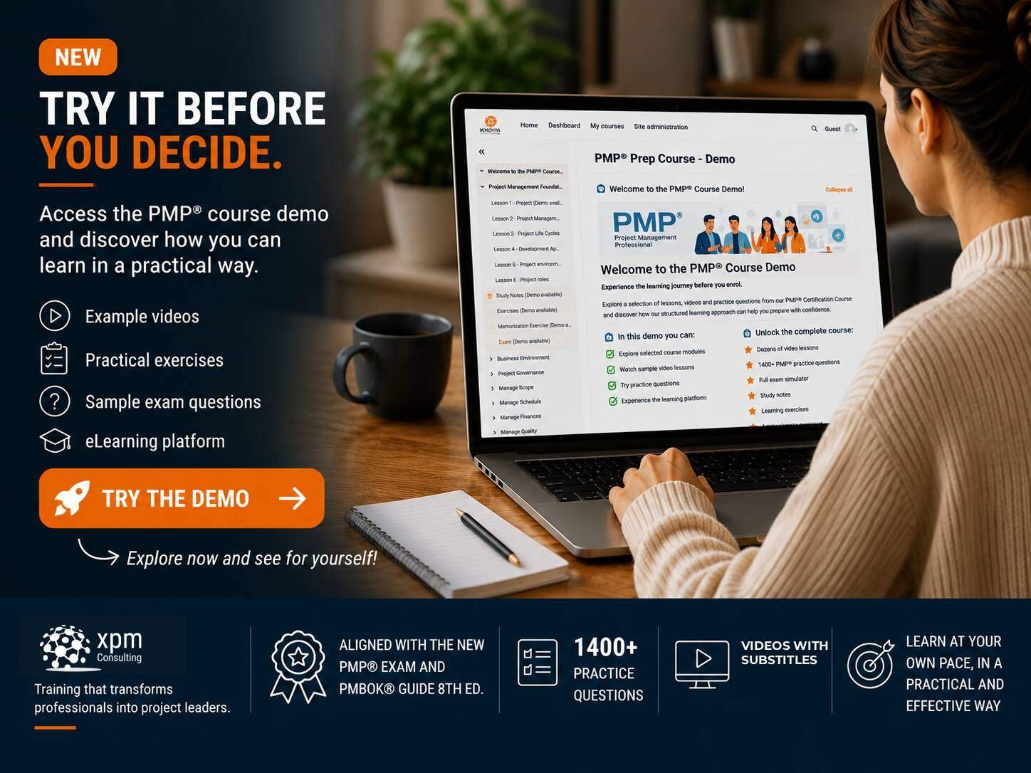 Experience the PMP® eLearning Demo Course