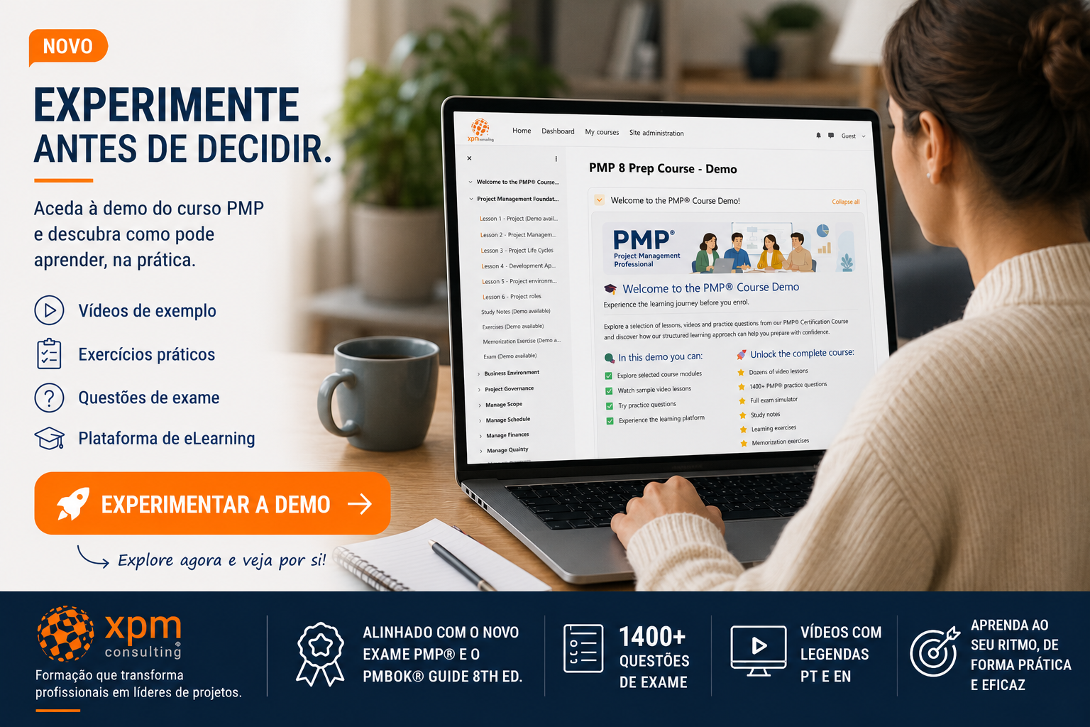 Experimente a Demo do Curso PMP® eLearning